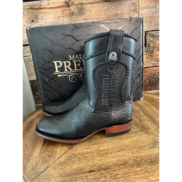 Malcreado Premium Other - Malcreado Premium Mauro Mens Black Buffalo Leather Western Square Toe Boots 27.5